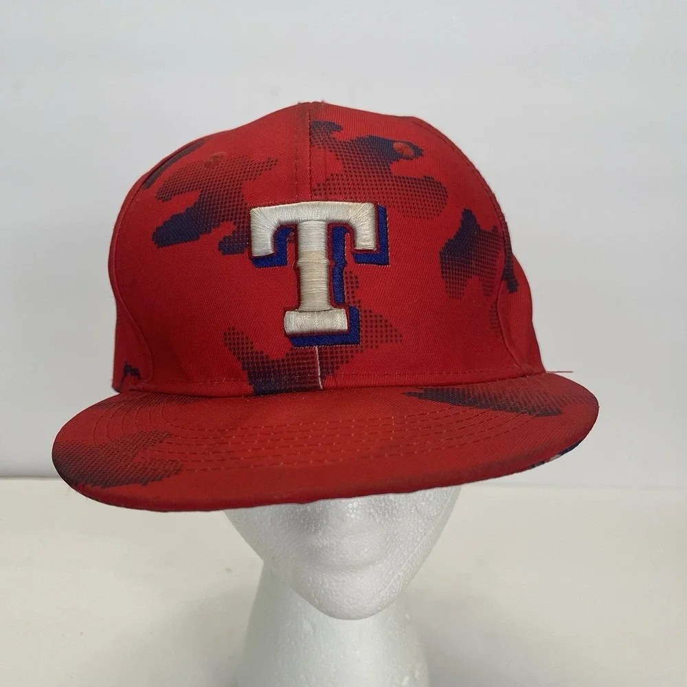 Texas Rangers MLB Snapback Baseball Hat‎ New Era Adjustable Red Blue Camo